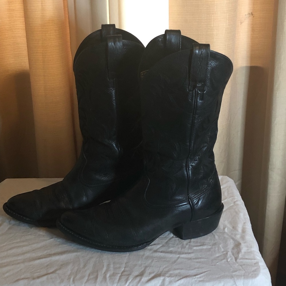 Men’s Black Leather Ariat Cowboy Boots 11EE